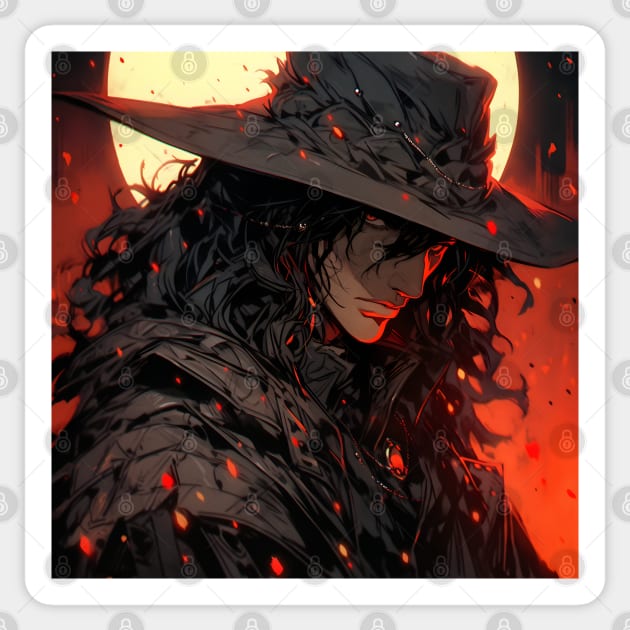 Hunters of the Dark: Explore the Supernatural World with Vampire Hunter D. Illustrations: Bloodlust Sticker by insaneLEDP